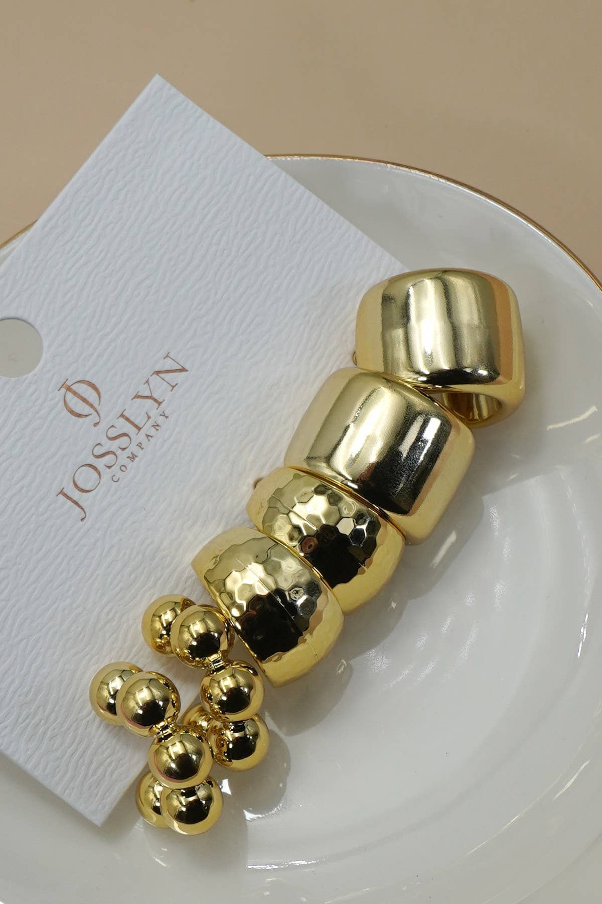 MULTI CLASSIC TRIO HOOP STUD EARRINGS | 40E448: TRIO JOSSLYN by wall to wall 