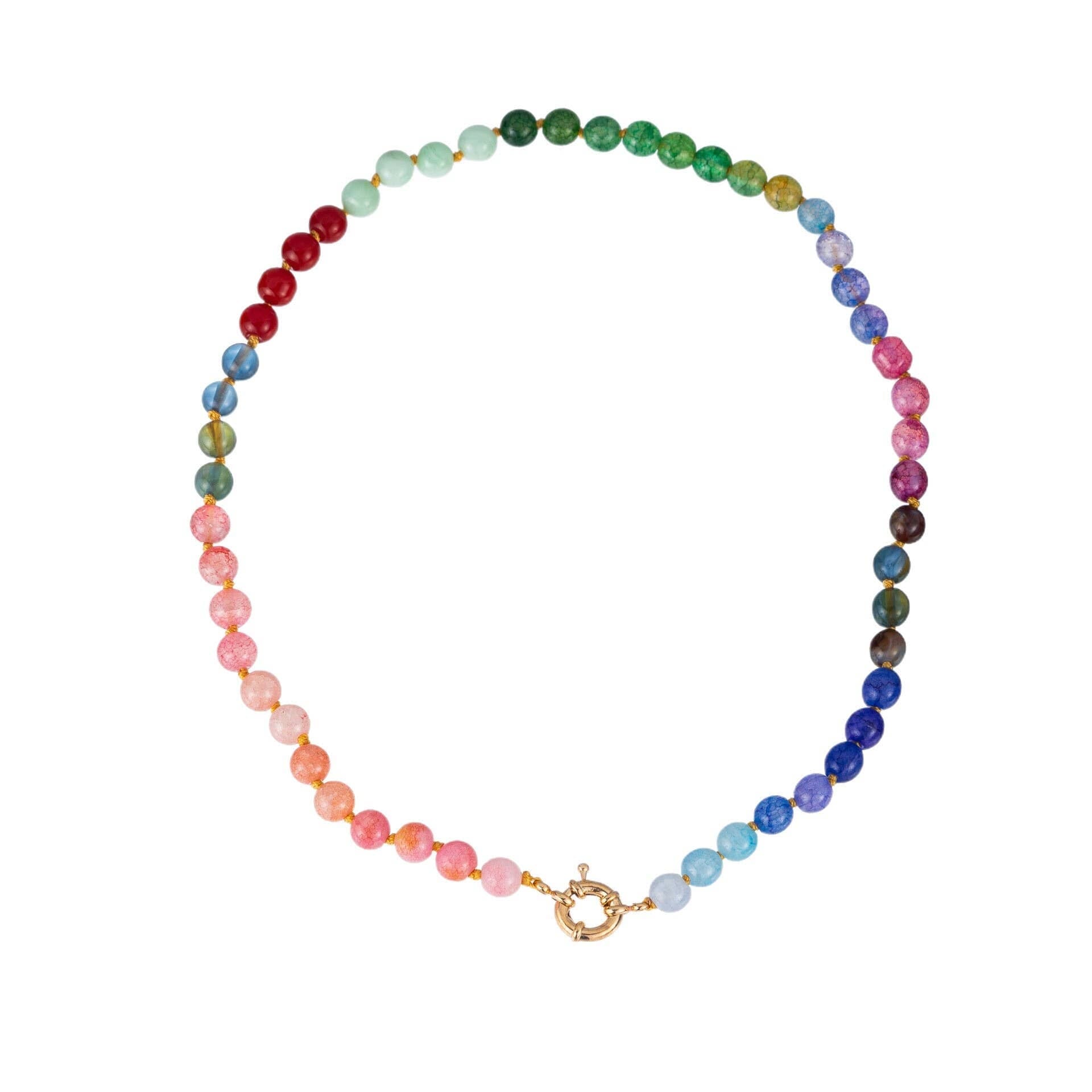 Natural Stone Semi-Precious Glass Mixed Necklace | 40NK9659: B JOSSLYN by wall to wall 