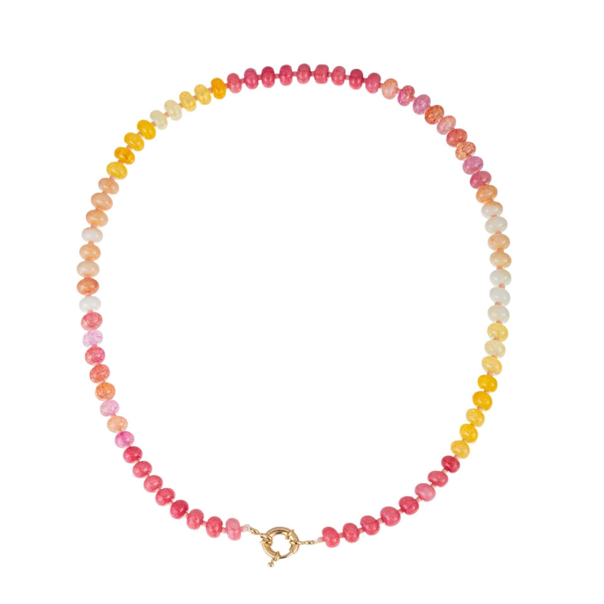 Natural Stone Semi-Precious Glass Mixed Necklace | 40NK9659: B JOSSLYN by wall to wall 