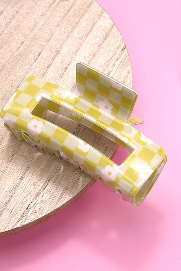 DAISY CHECKER HAIR CLAW CLIPS | 40H727: Brown JOSSLYN by wall to wall 