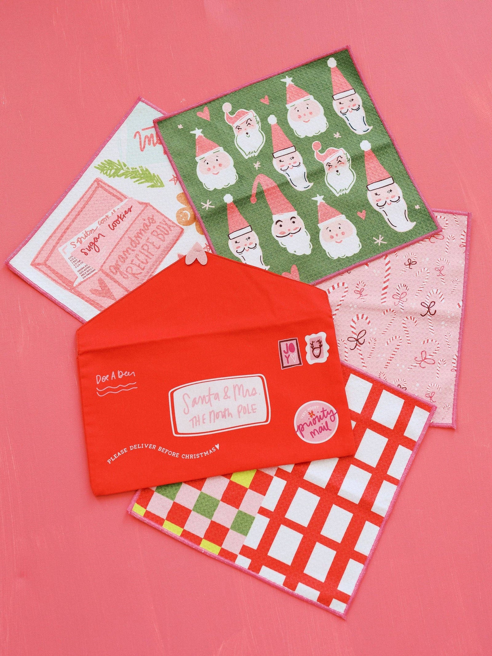 Letters to Santa Waffle Cloths - Set of 4 | Christmas Doe A Deer 