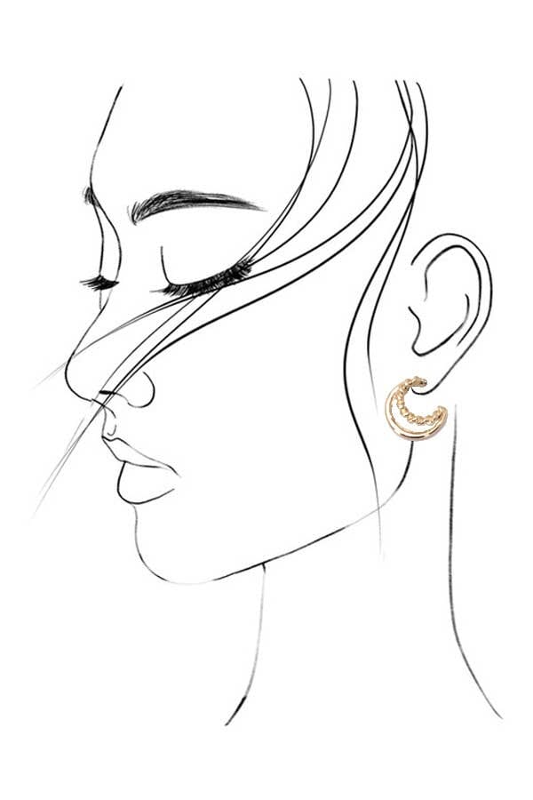 GOLD PEARL HOOP STUD TRIO EARRINGS | 80E2990: GOLD JOSSLYN by wall to wall 