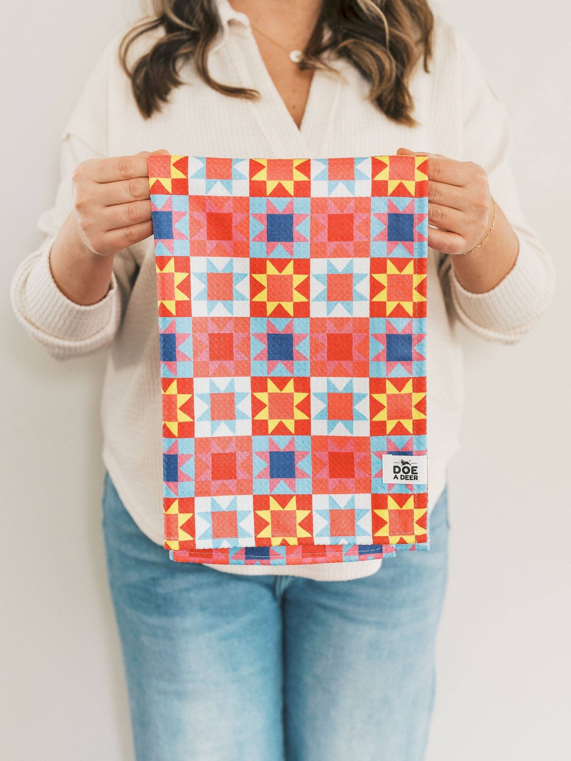 Sawtooth Star Waffle Towel Doe A Deer 