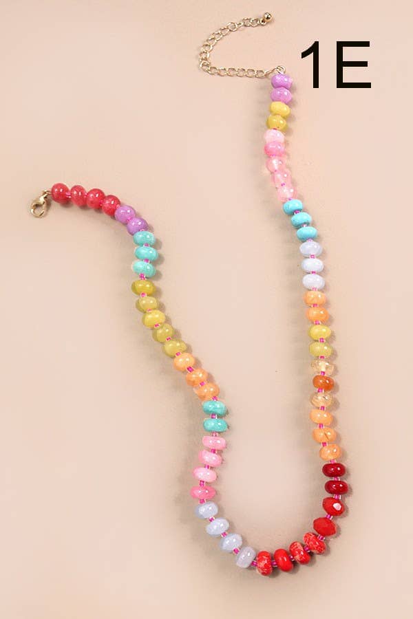 NATURAL AGATE GLASS SEMI PRECIOUS BEAD NECKLACE | 80N896: 1E JOSSLYN by wall to wall 