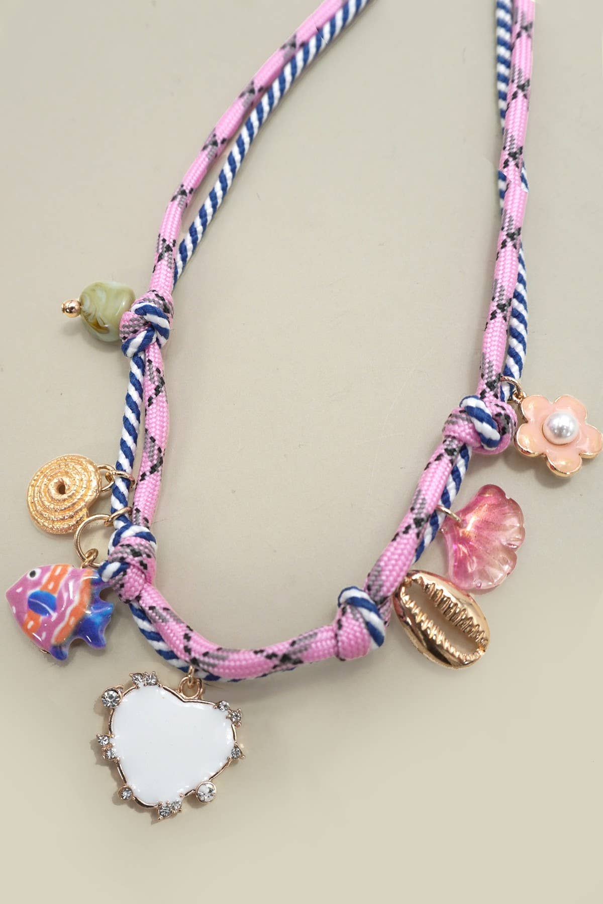 CORD CHARM-PORCELAIN FISH HEART FLOWER NECKLACE | 80N92299: GOLD JOSSLYN by wall to wall 
