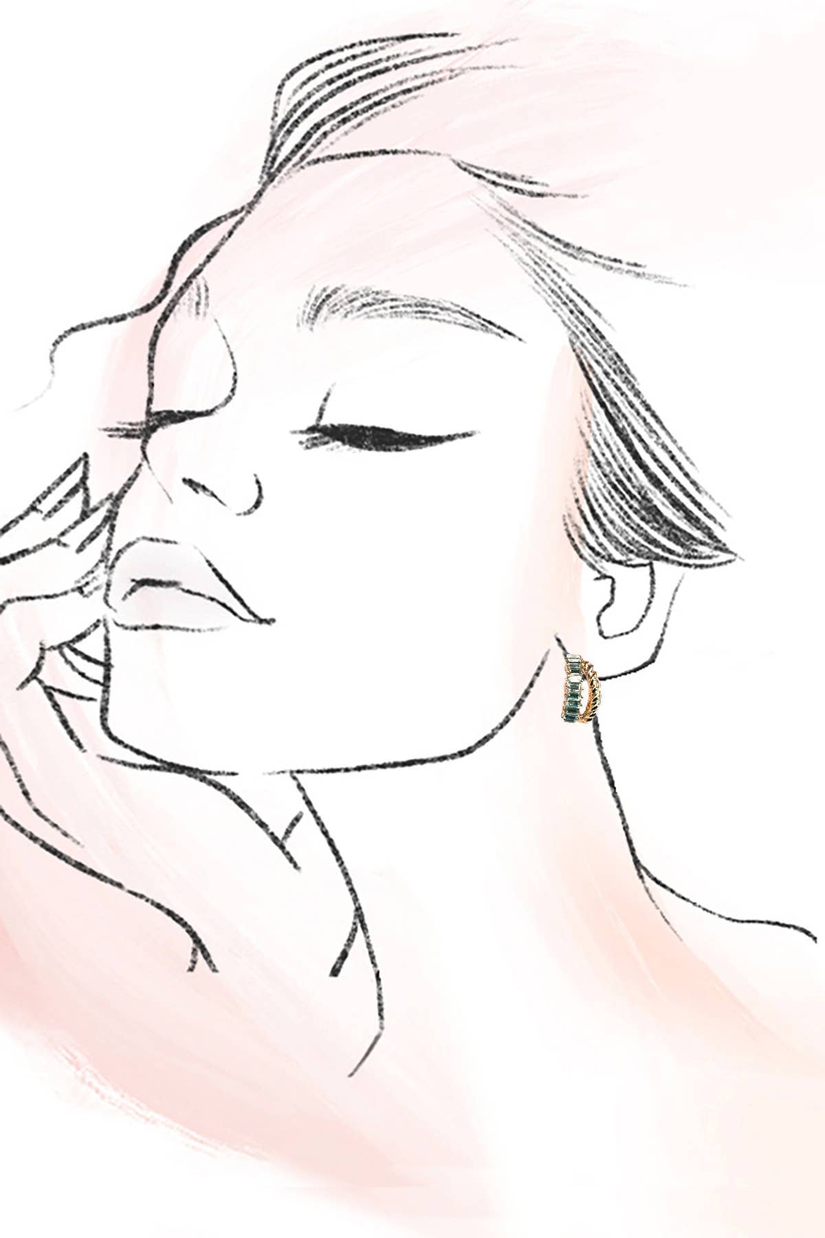GOLD RHINESTONE INTWINED HUGGIE HOOP EARRINGS | 80E61000: GOLD JOSSLYN by wall to wall 