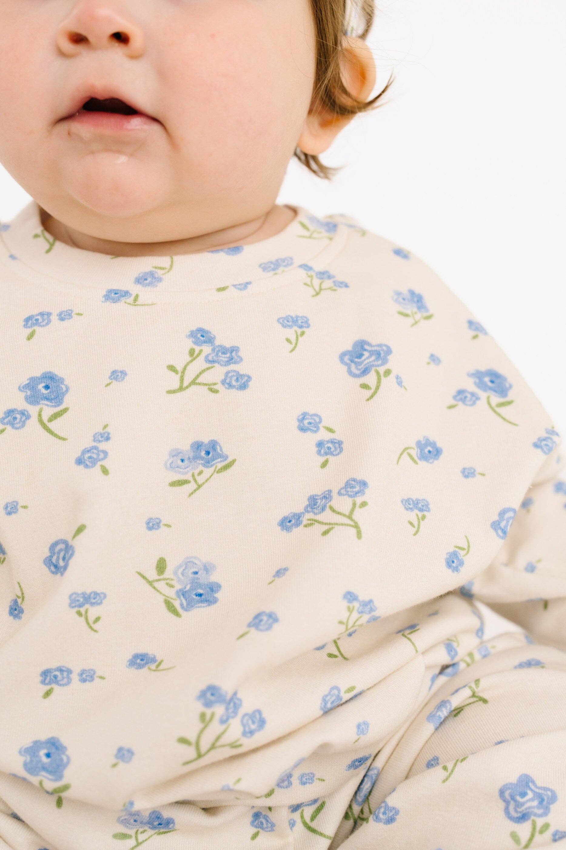 Blue Blooms Sweatsuit: 3T Little One Shop 