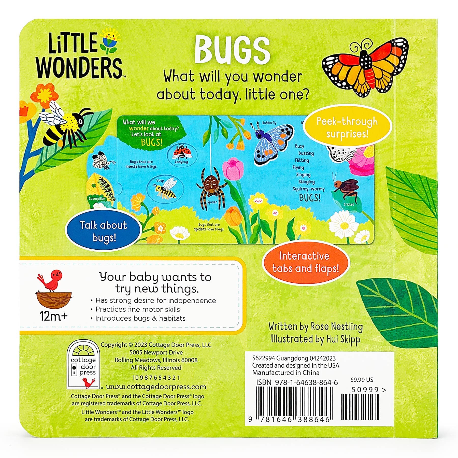 Little Wonders: Bugs Interactive Board Book Cottage Door Press 