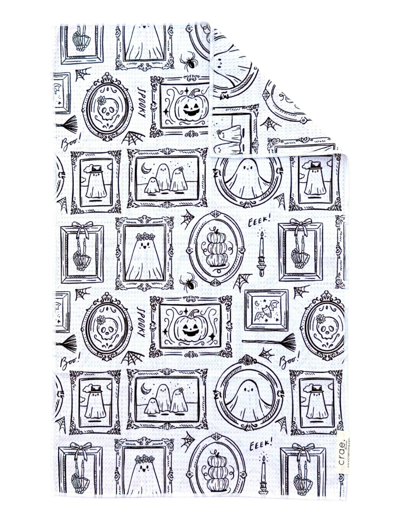 Ghostly Gallery: Double-Sided Hand Towel: White / 17x27 in / Hand Towel Crae.Home 