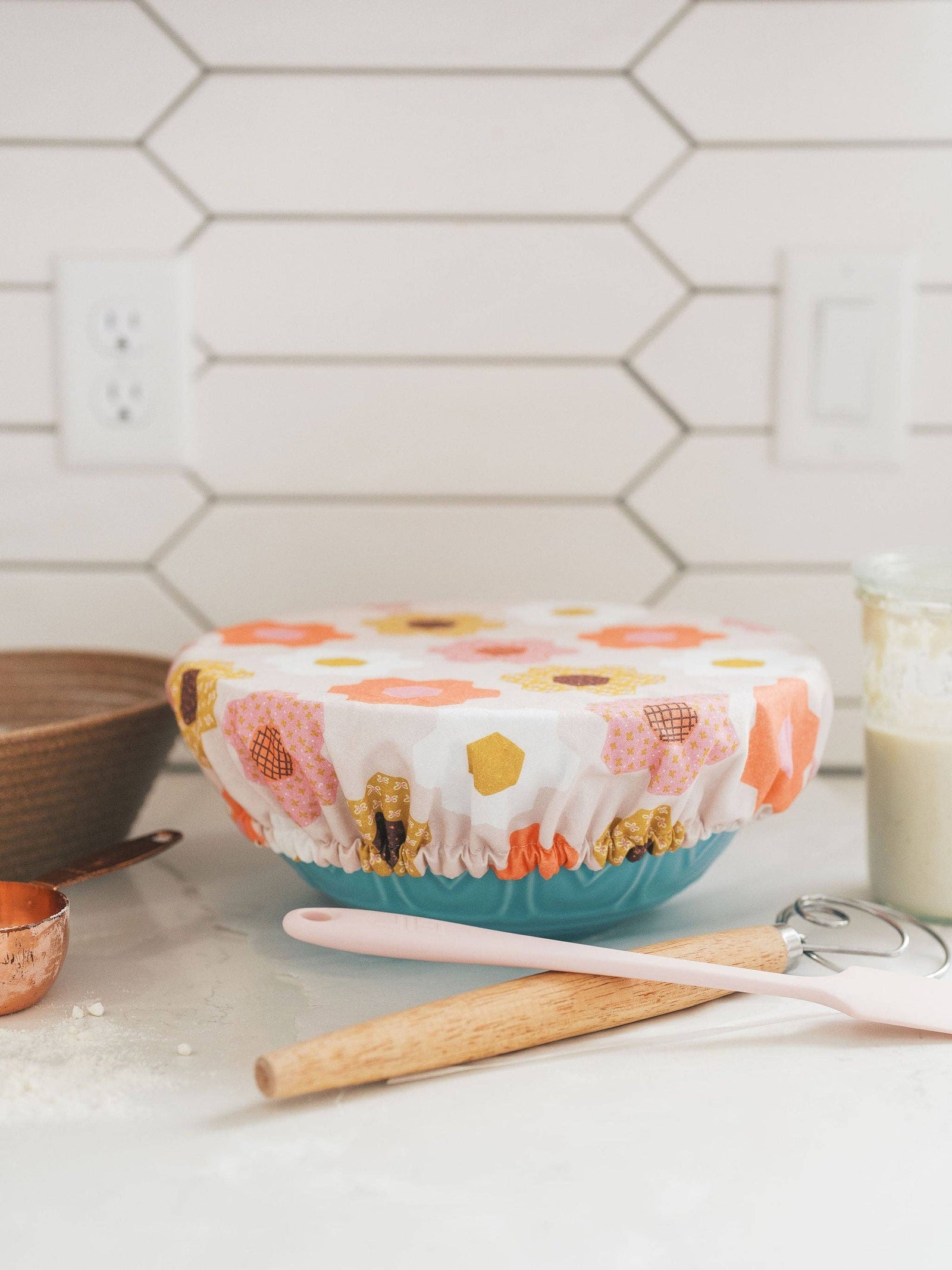 10.5" Flower Garden Bowl Cover | Dough Cover, Bread Baking Doe A Deer 