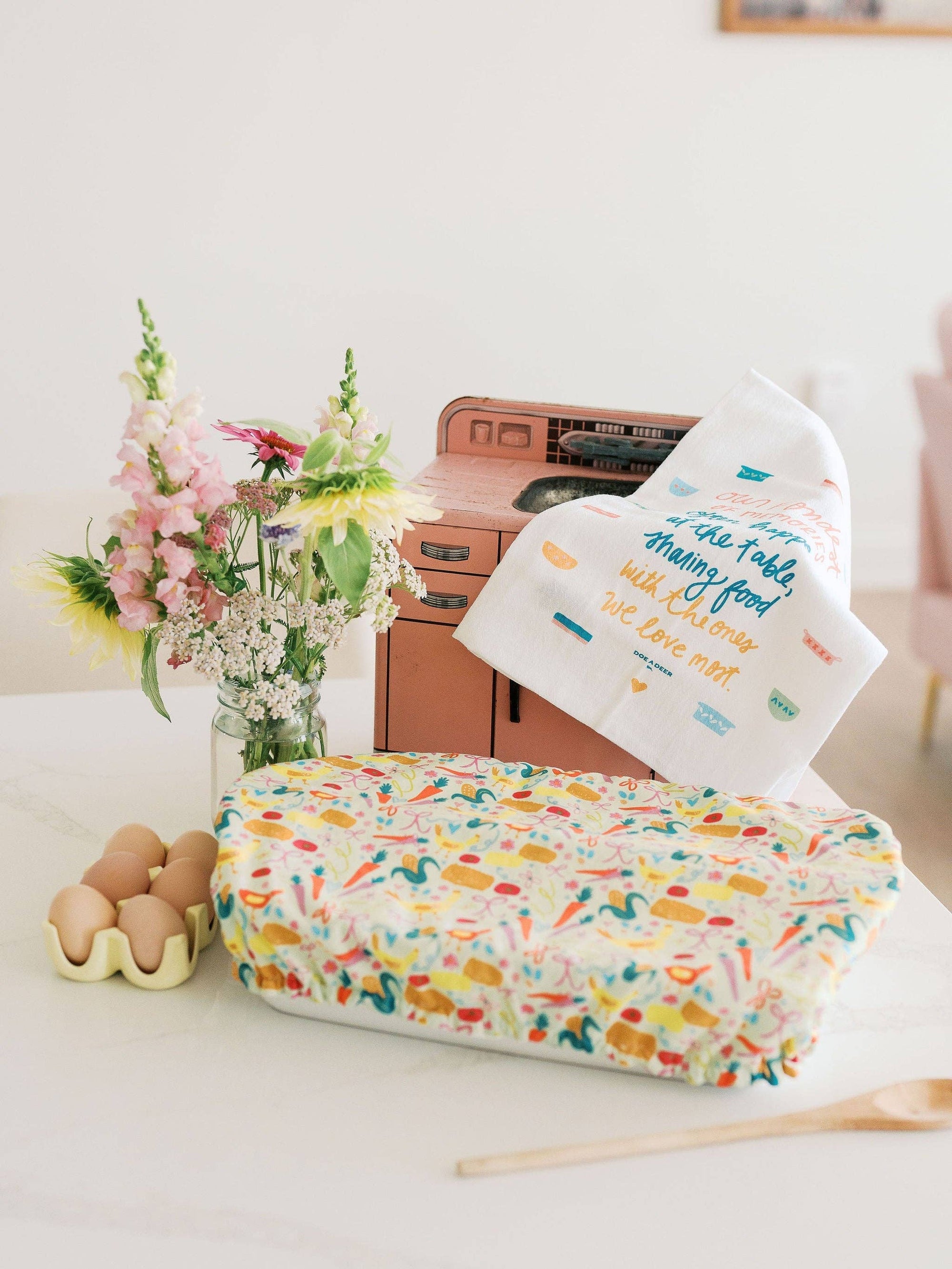 Farm Fresh 10x14 Baking Dish Cover Doe A Deer 