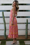 Angie Cut Out Fuchsia Maxi Dress Dresses Angie 