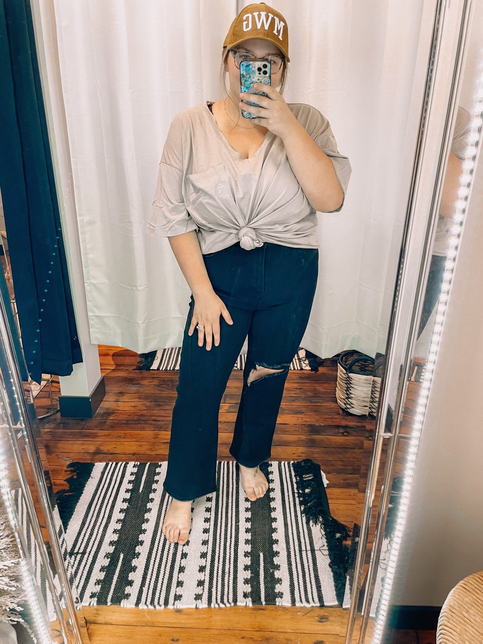 Ash Mocha Raw Hem Oversized Boyfriend Tee Short sleeve Zenana 