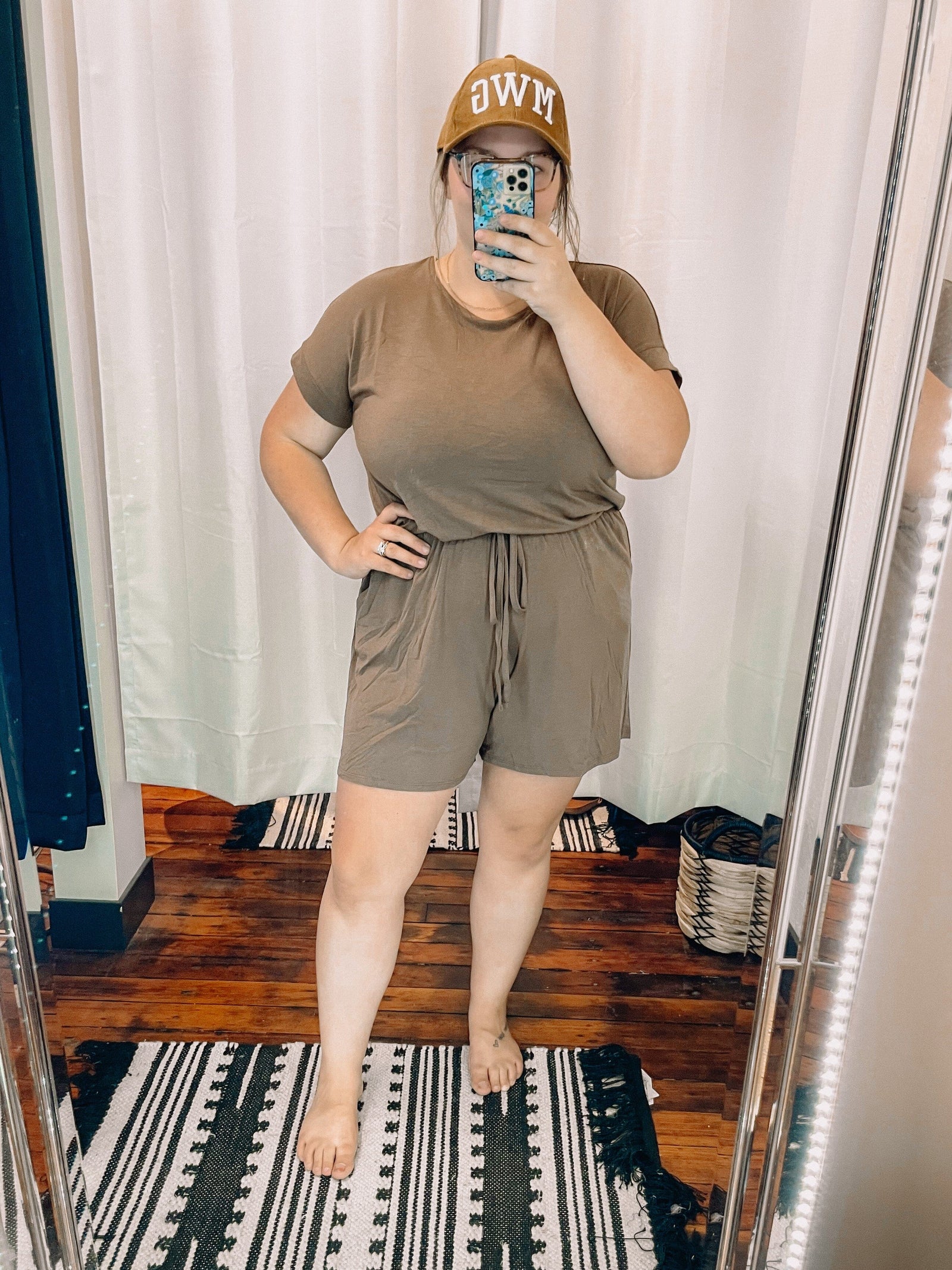 Mocha Short Sleeve Tie Back Romper Jumpsuit & Rompers Zenana 