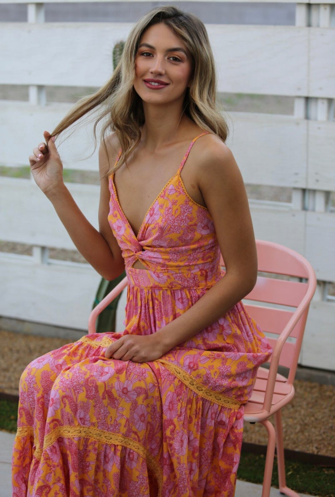 Angie Cut Out Fuchsia Maxi Dress - The Humming Arrow Boutique Angie Cut Out Fuchsia Maxi Dress - The Humming Arrow Boutique