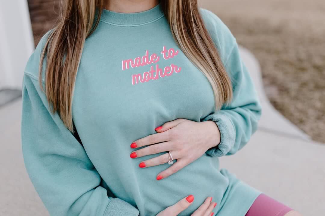 Made to Mother Sea Foam Crewneck Sweatshirt Long sleeve LLL 