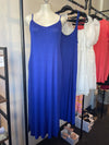 Royal Blue Spaghetti Strap Side Slit Midi Dress Dress Shop Basic USA 