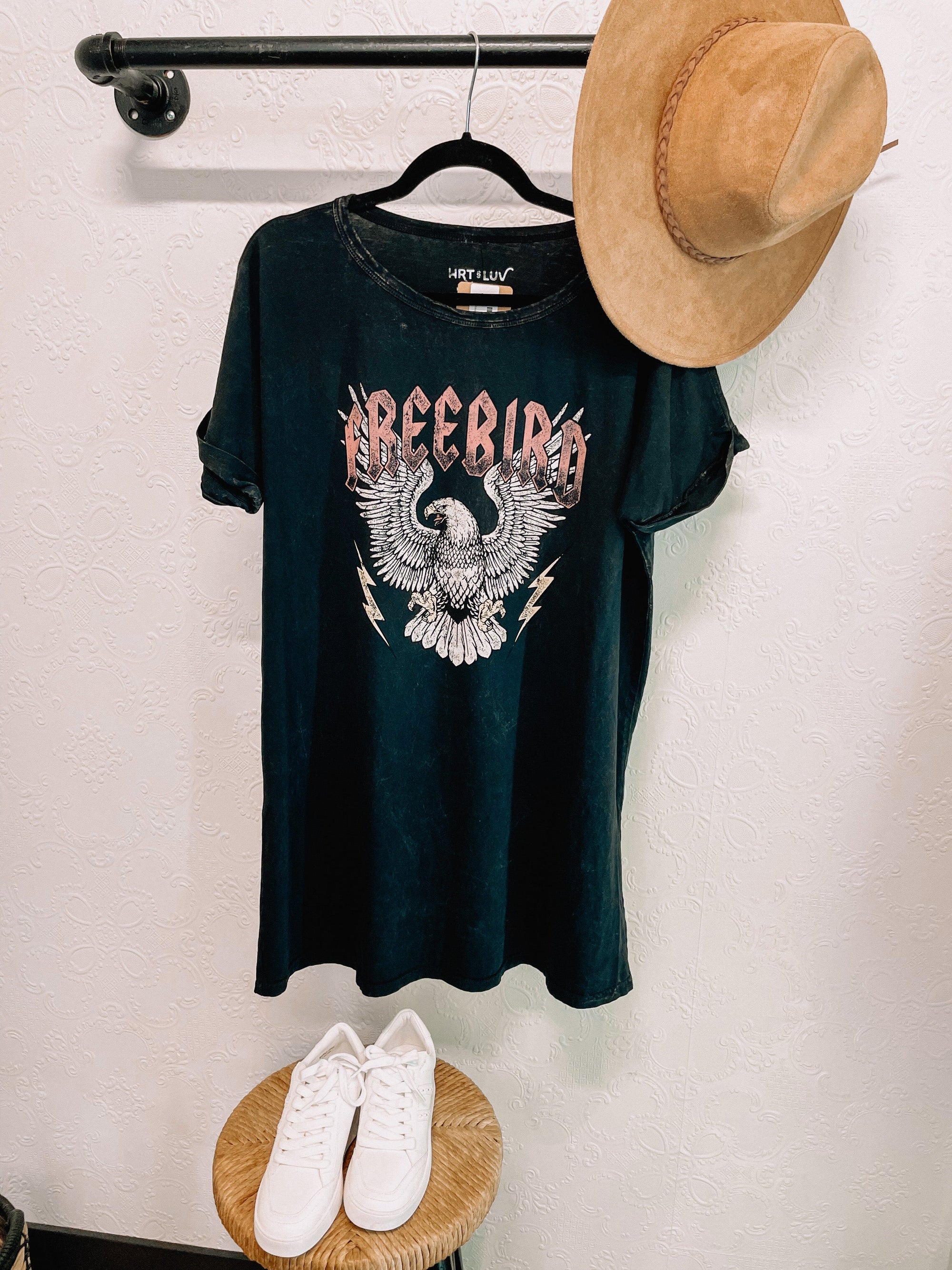 Free Spirit Vintage Wash T Shirt Dress Dress HRT&amp;LUV 