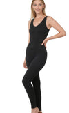 Black Full Length Bodysuit Jumpsuit &amp; Rompers Zenana 