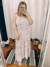 Cream Floral Tie Sleeve Maxi Dress Dresses Lovely Melody 