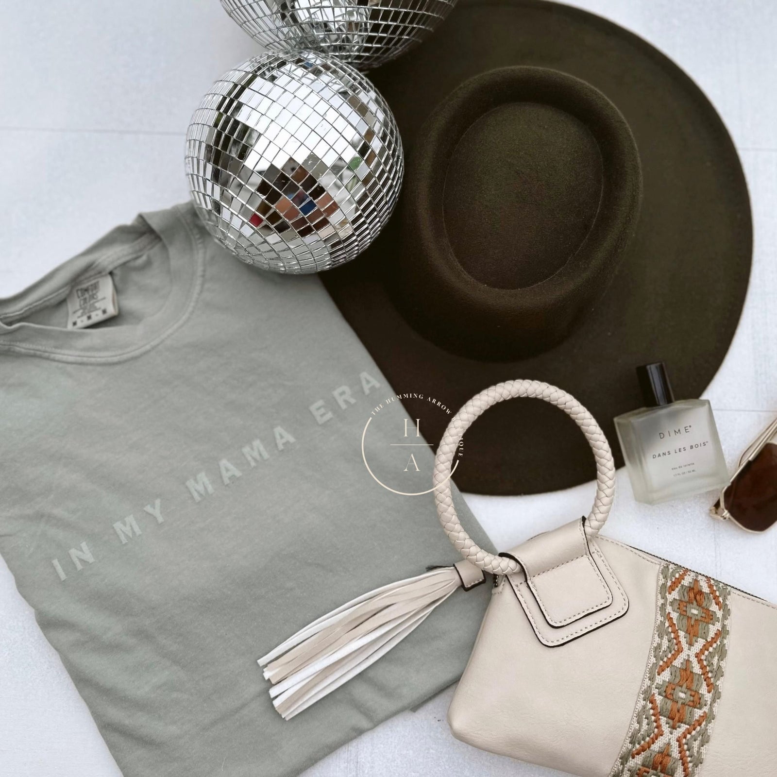 In My Mama Era Tone on Tone Sage Graphic Tee Short sleeve Chaudoin Creations 