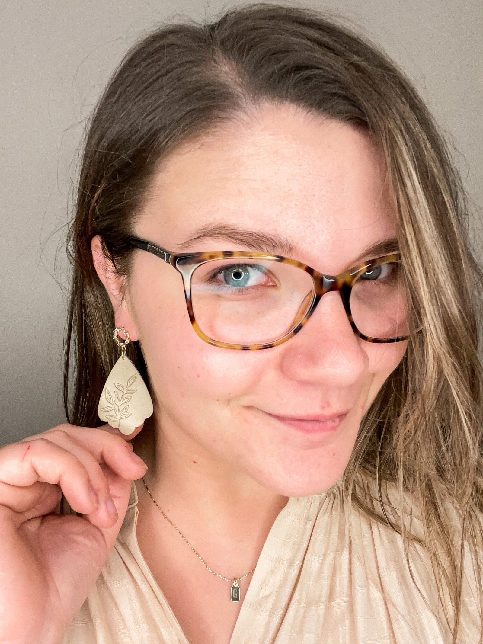 Lock Key Scallop Gem Clay Earrings Jewelry Lock Key 