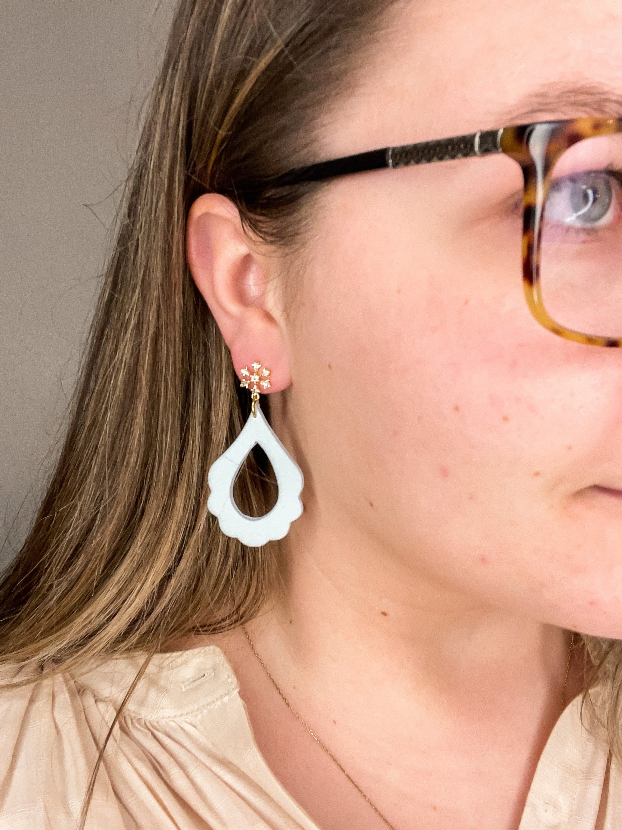 The Elizabeth Lock Key Clay Earrings Jewelry Lock Key Light Blue 