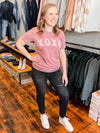 The XOXO Heather Mauve Graphic Tee Short sleeve OAT Collective 