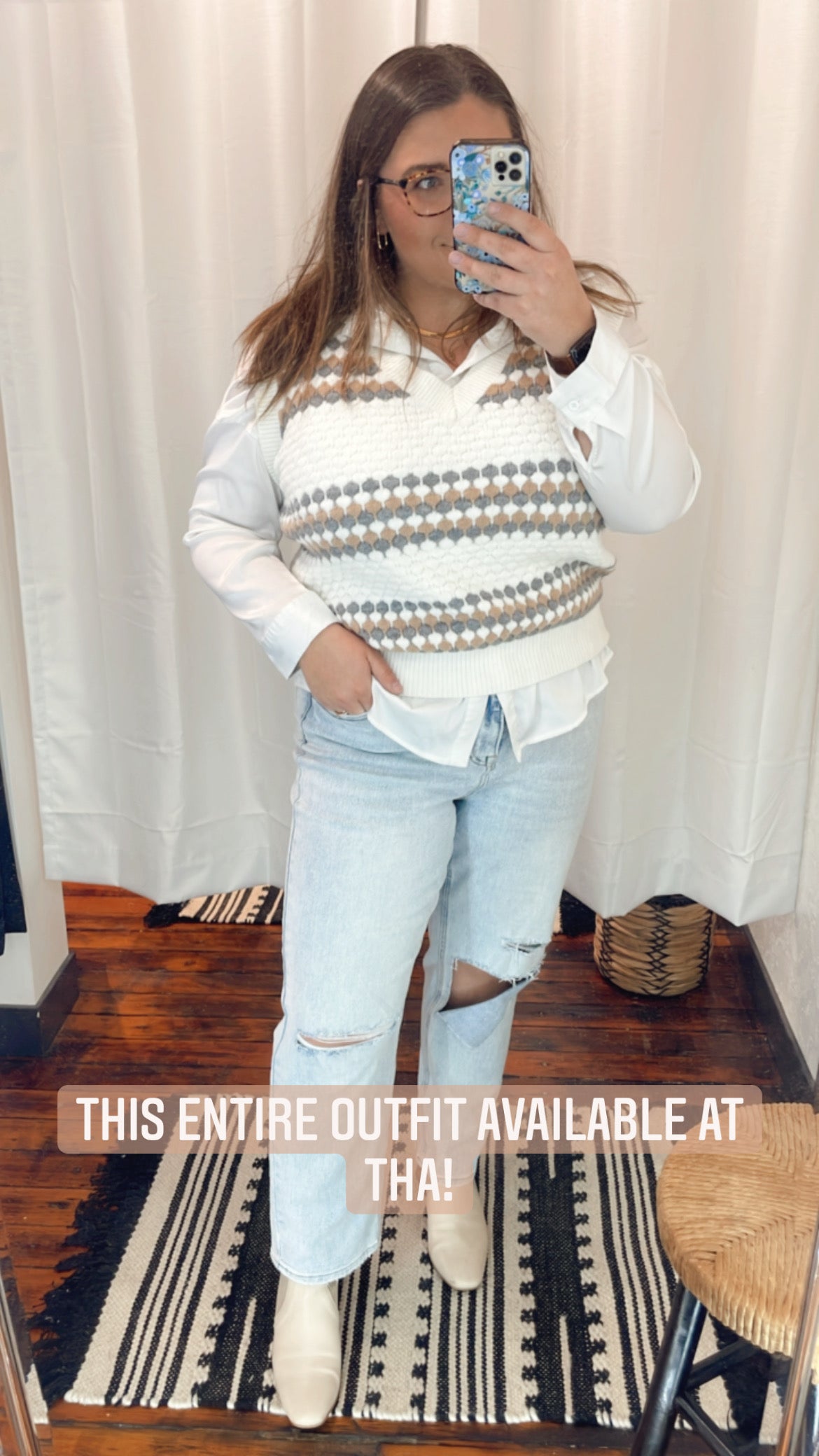 Cream Knitted Vest Cardigan Polagram 