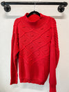 The Marilyn Cable Knit Sweater in Red Long sleeve vine &amp; love 