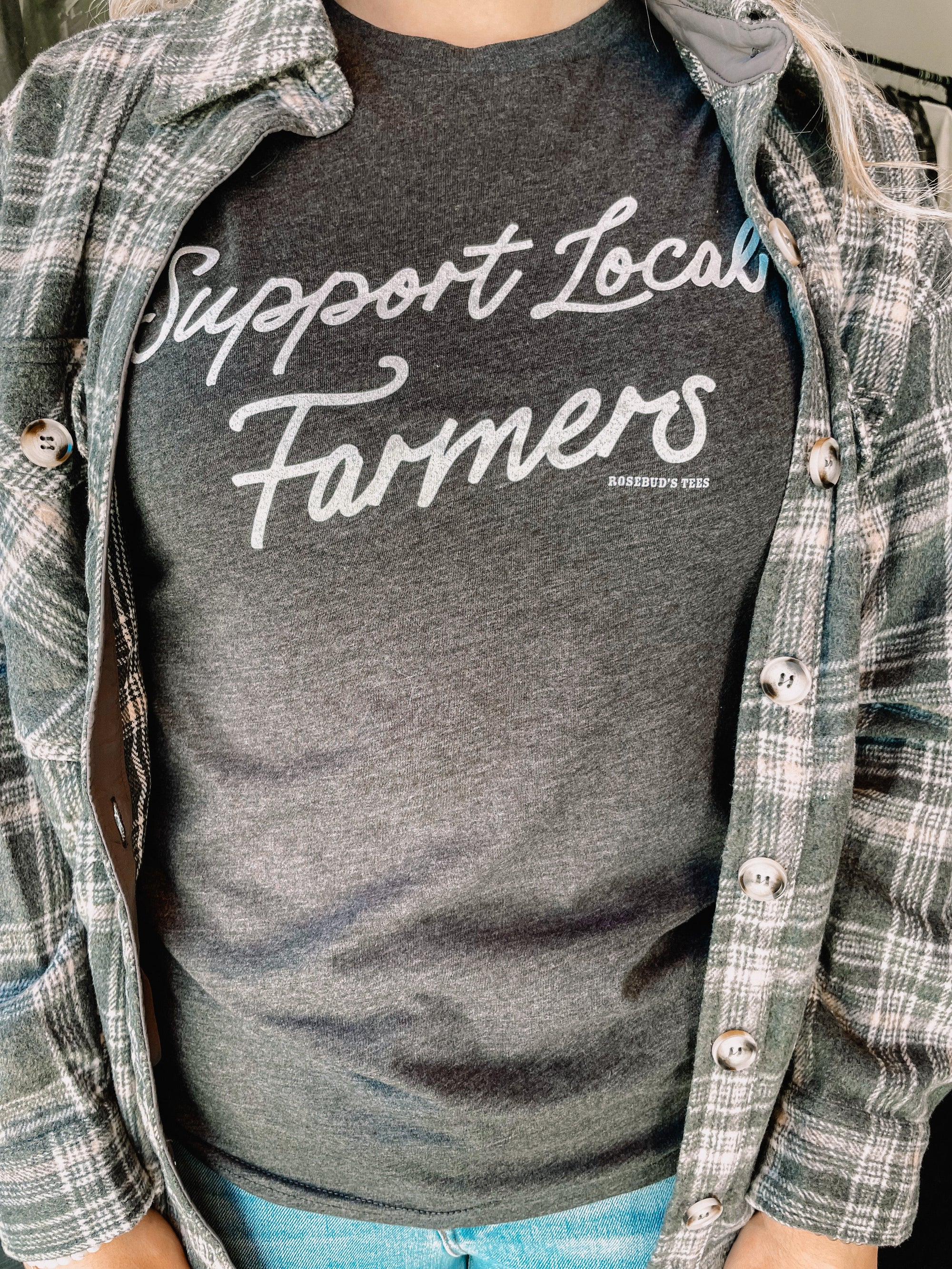 Support Local Farmers Graphic Tee Short sleeve Rosebud Tees 