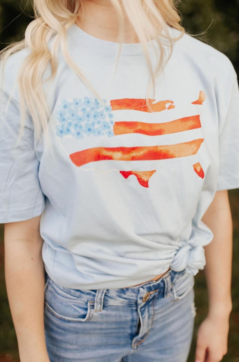 USA Water Color Graphic Tee Short sleeve OAT Collective 