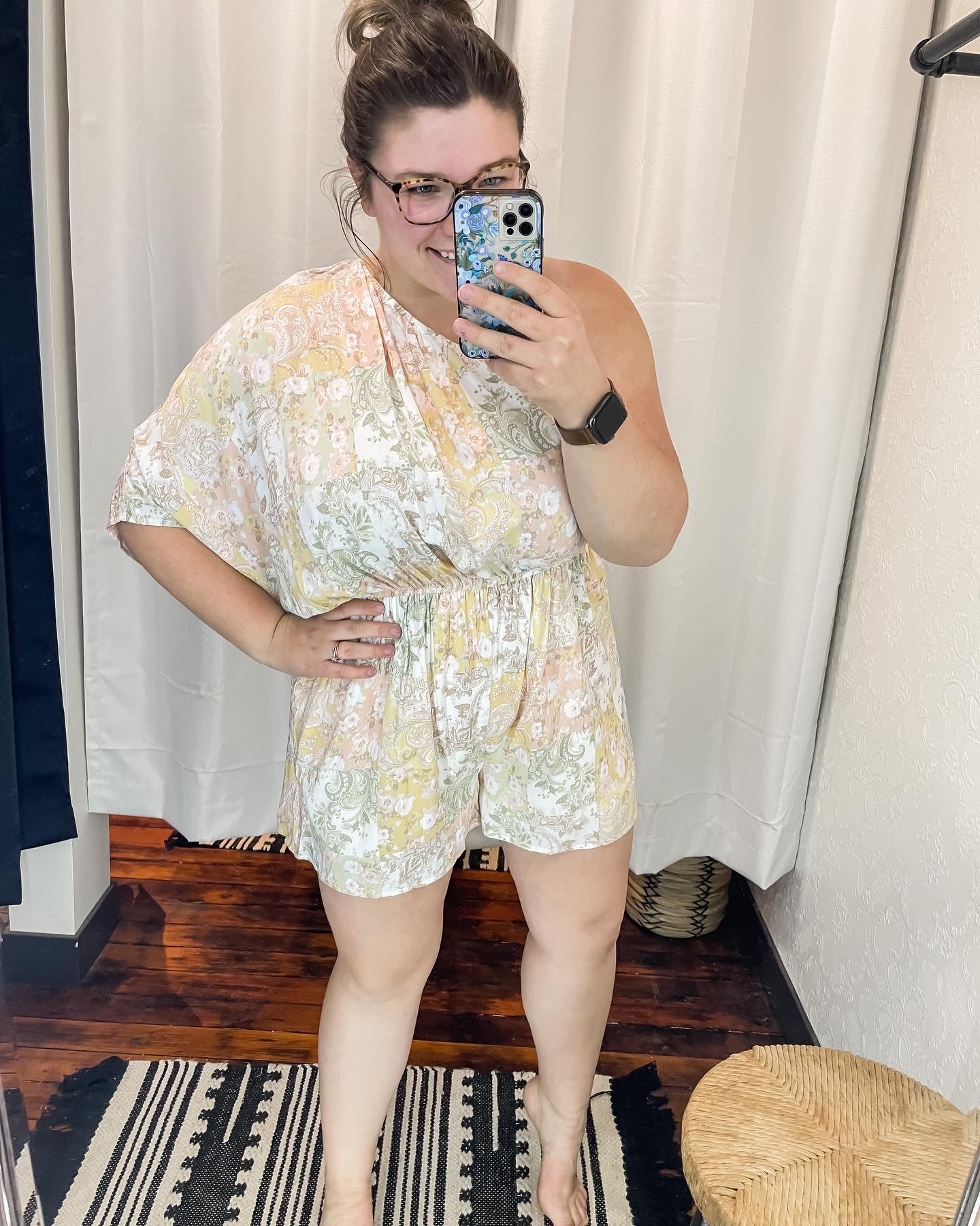 One Shoulder Mixed Print Romper up to Plus Jumpsuit & Rompers andree 