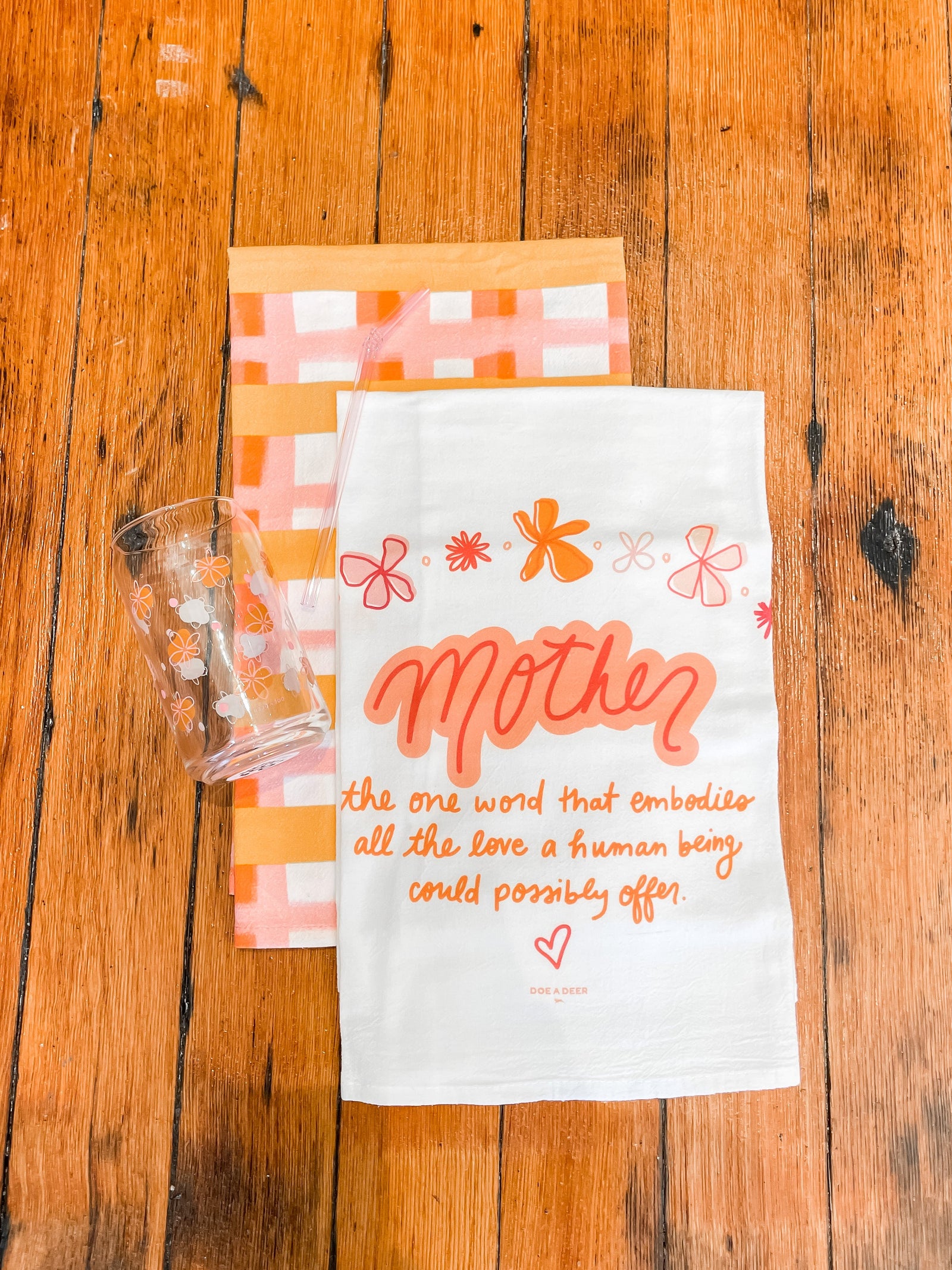 Mother's Day Flour Sack Towel Accessories Doe A Deer 