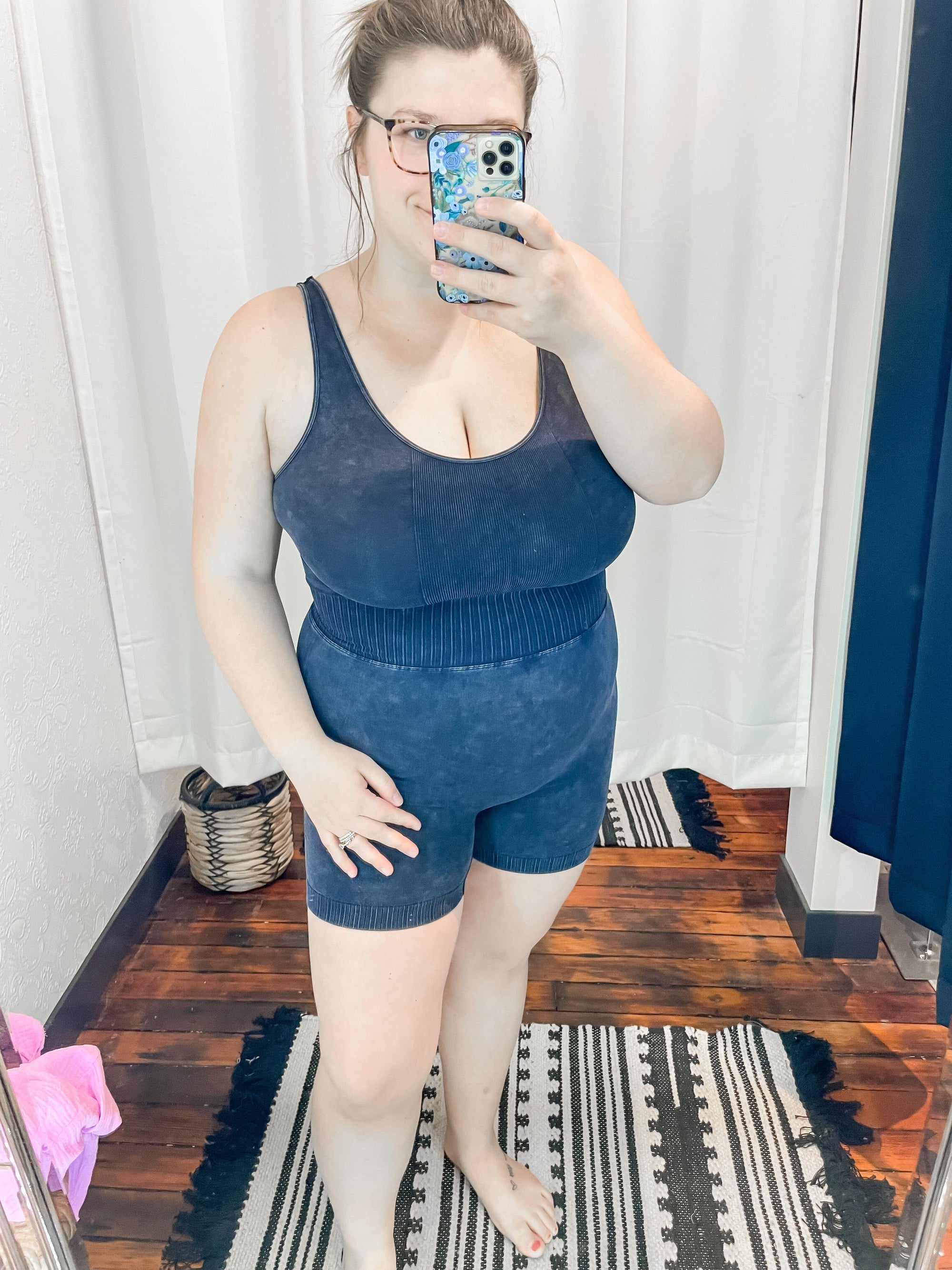 Ash Black Vintage Wash Sports Romper Jumpsuit &amp; Rompers Zenana 