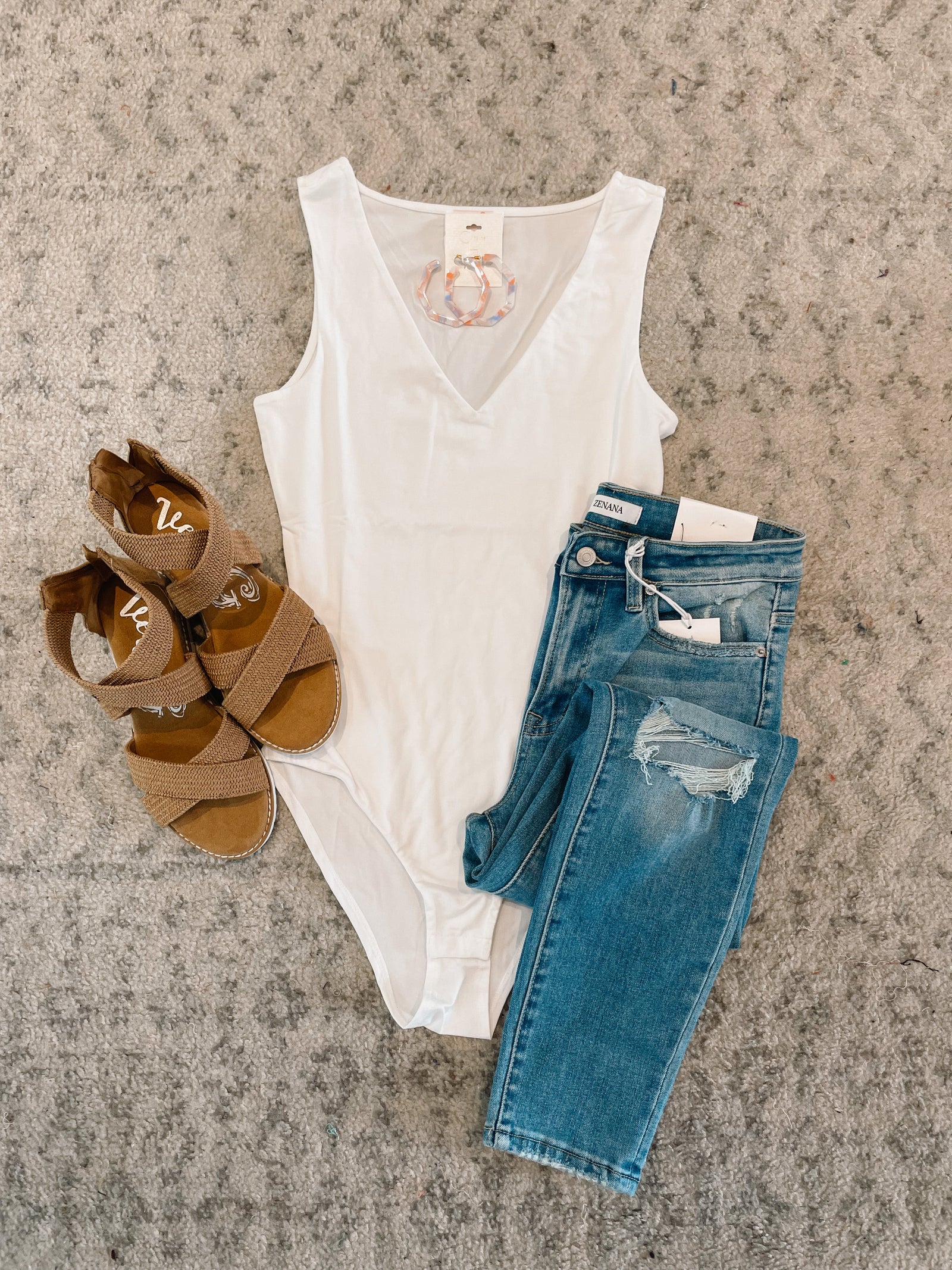 Anna V-Neck Bodysuit Summer Tanks Jess Lea 