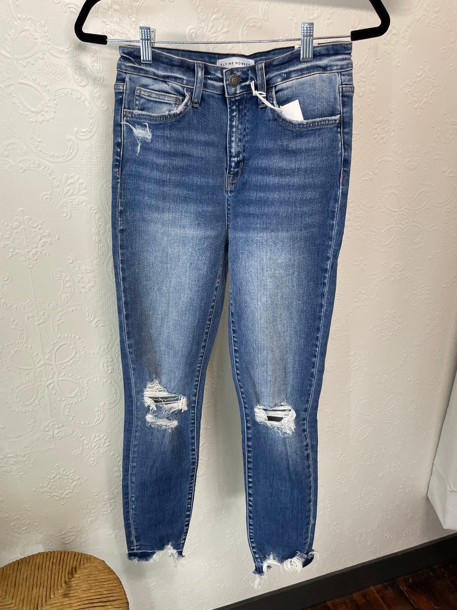 Flying Monkey Distressed Raw Hem Skinny Jeans Skinny Jean Flying Monkey 