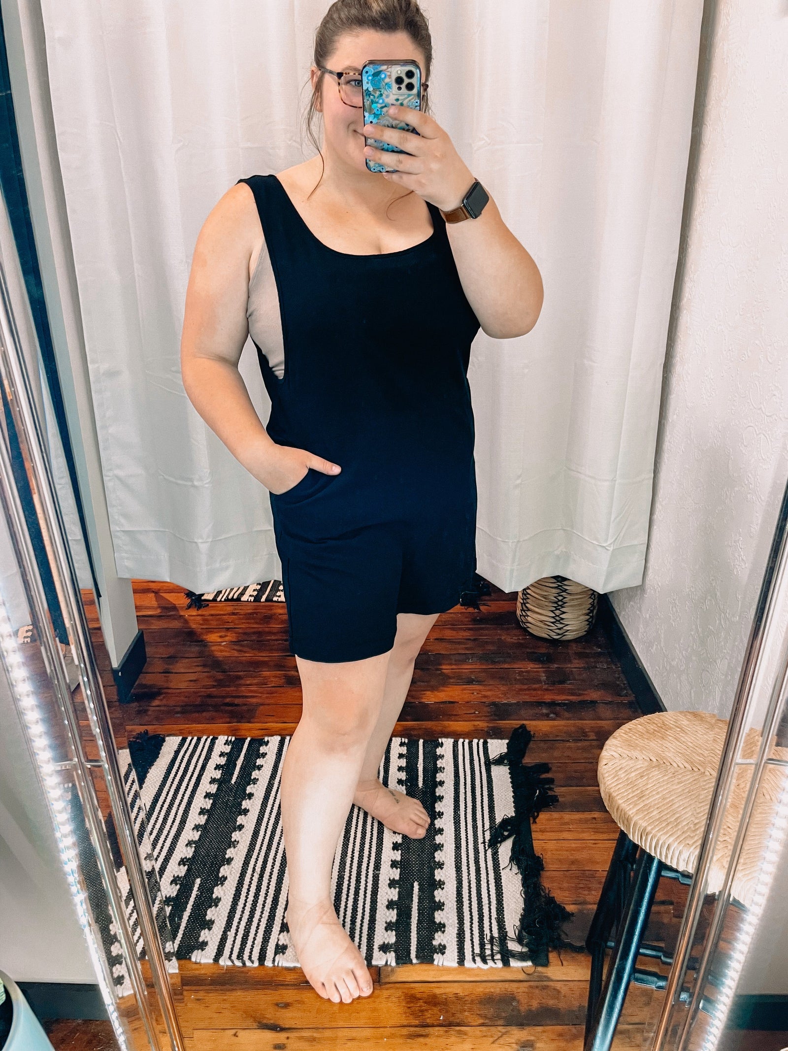 Linen Sleeveless Romper in Black Jumpsuit & Rompers Zenana 