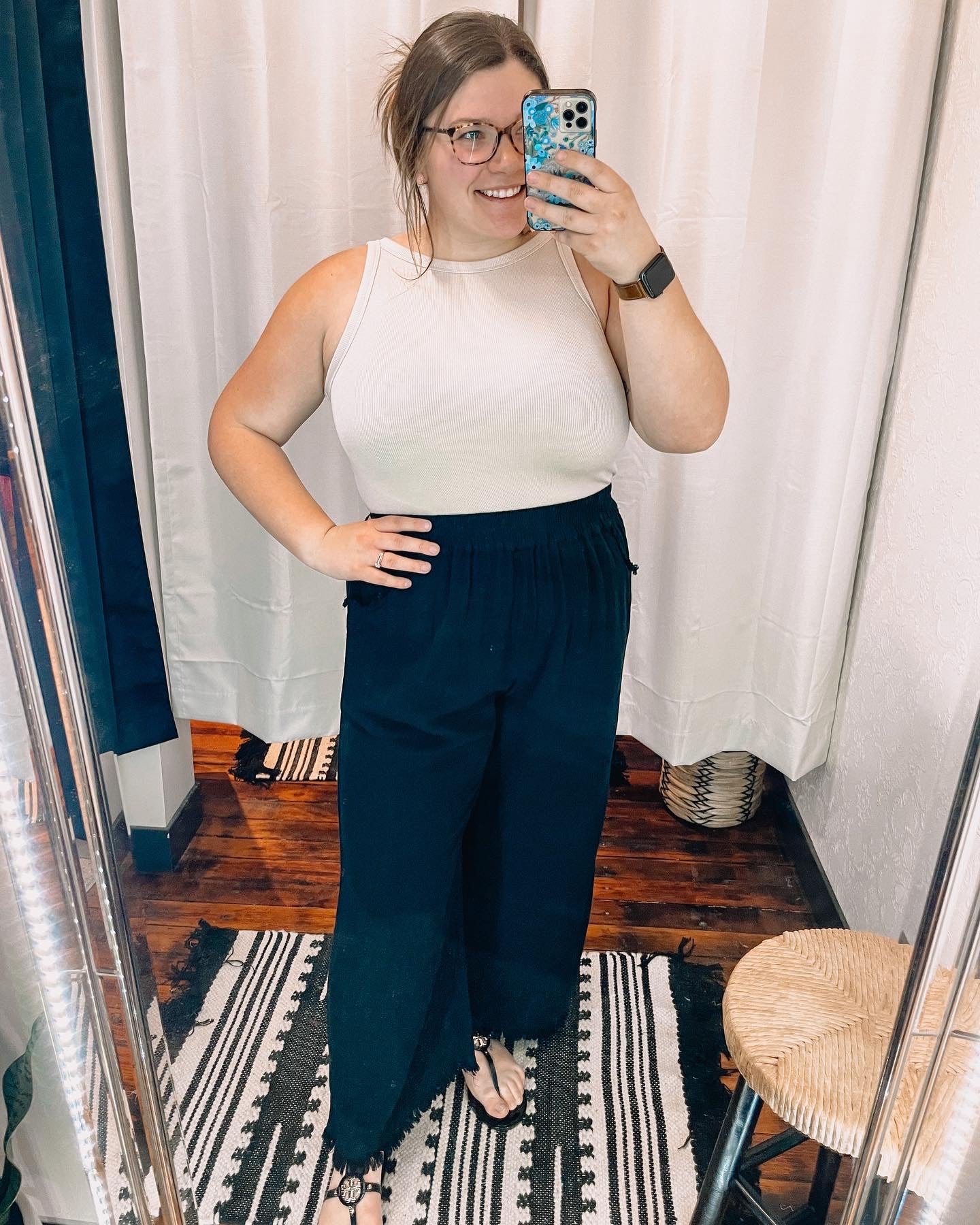 Black Linen Blend Wide Leg Frayed Pants The Humming Arrow Boutique 