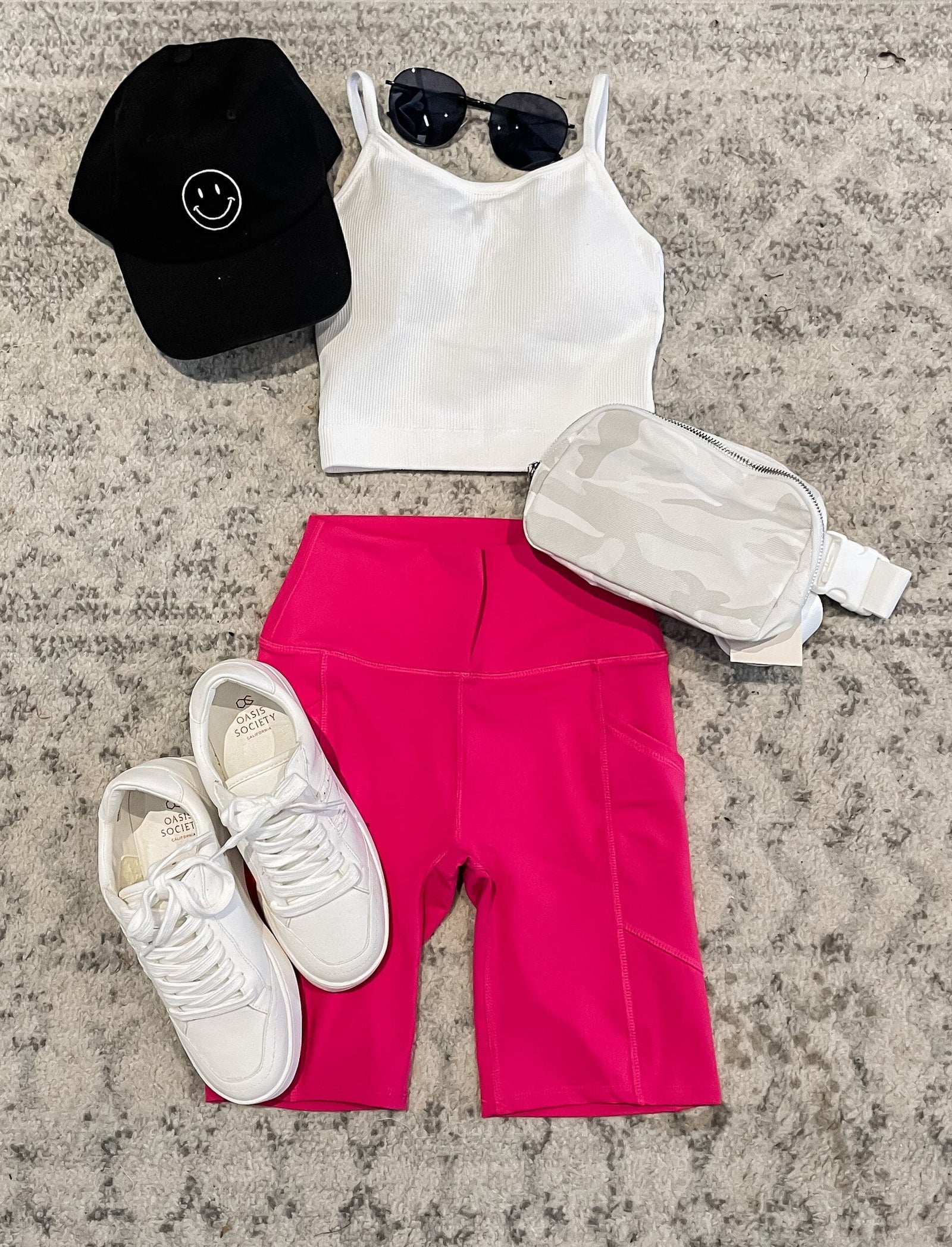 High Waisted Athletic Pocket Biker Shorts The Humming Arrow Boutique 