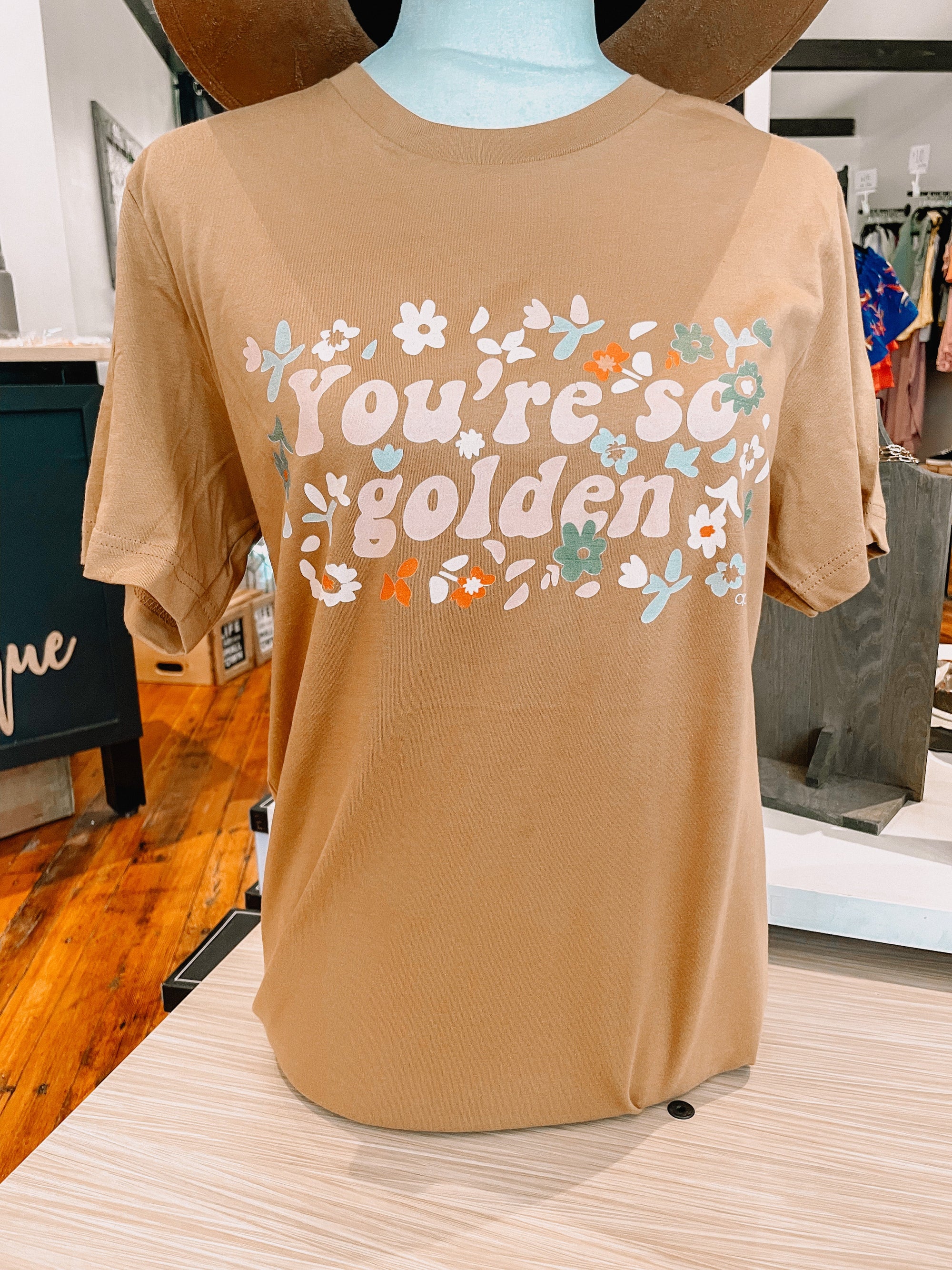 You're So Golden Rust Graphic Tee up to Plus Short sleeve Chaudoin Creations 