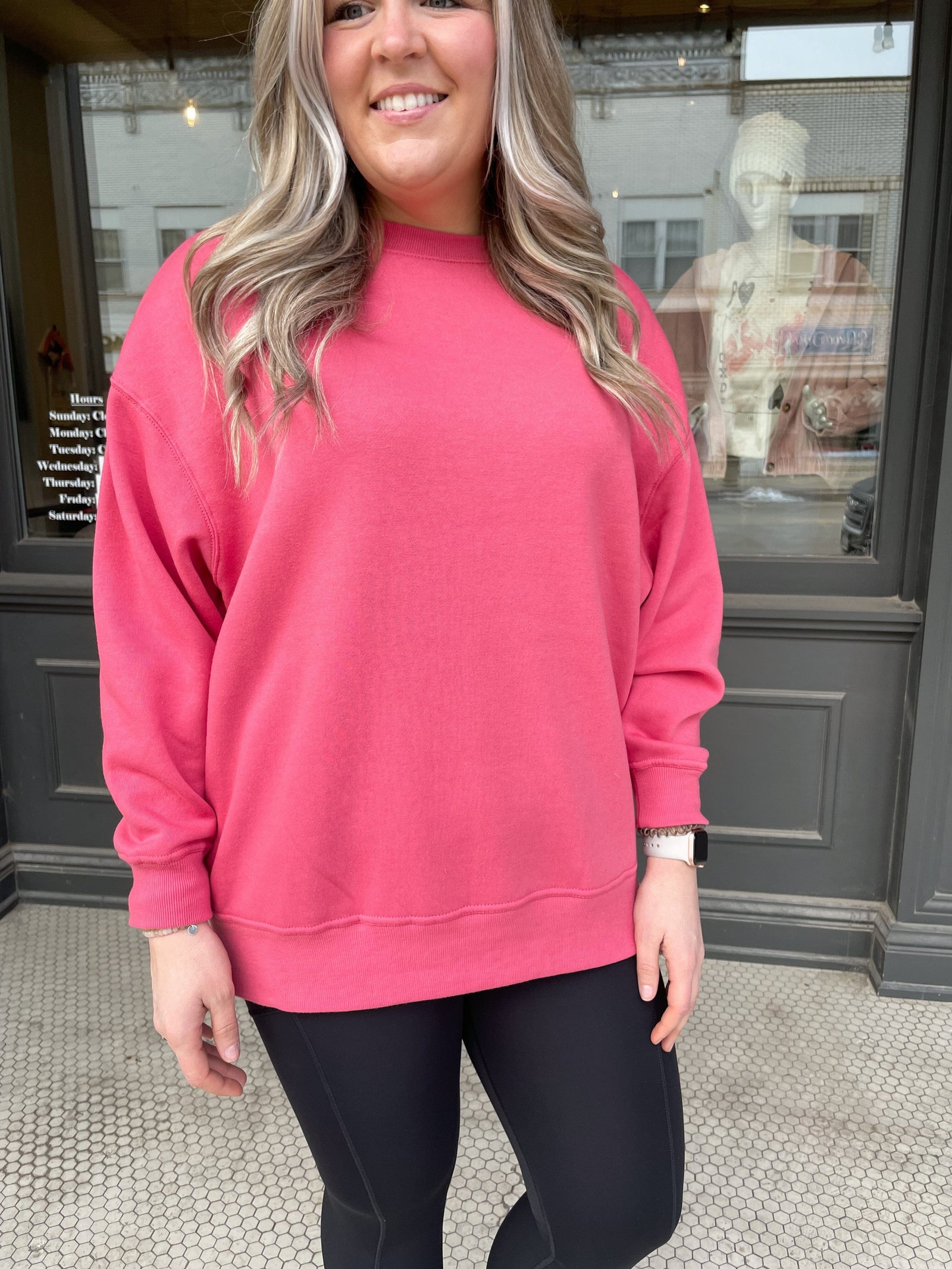 Dark Rose Boyfriend Fit Crewneck Hoodie Long sleeve Reflex 