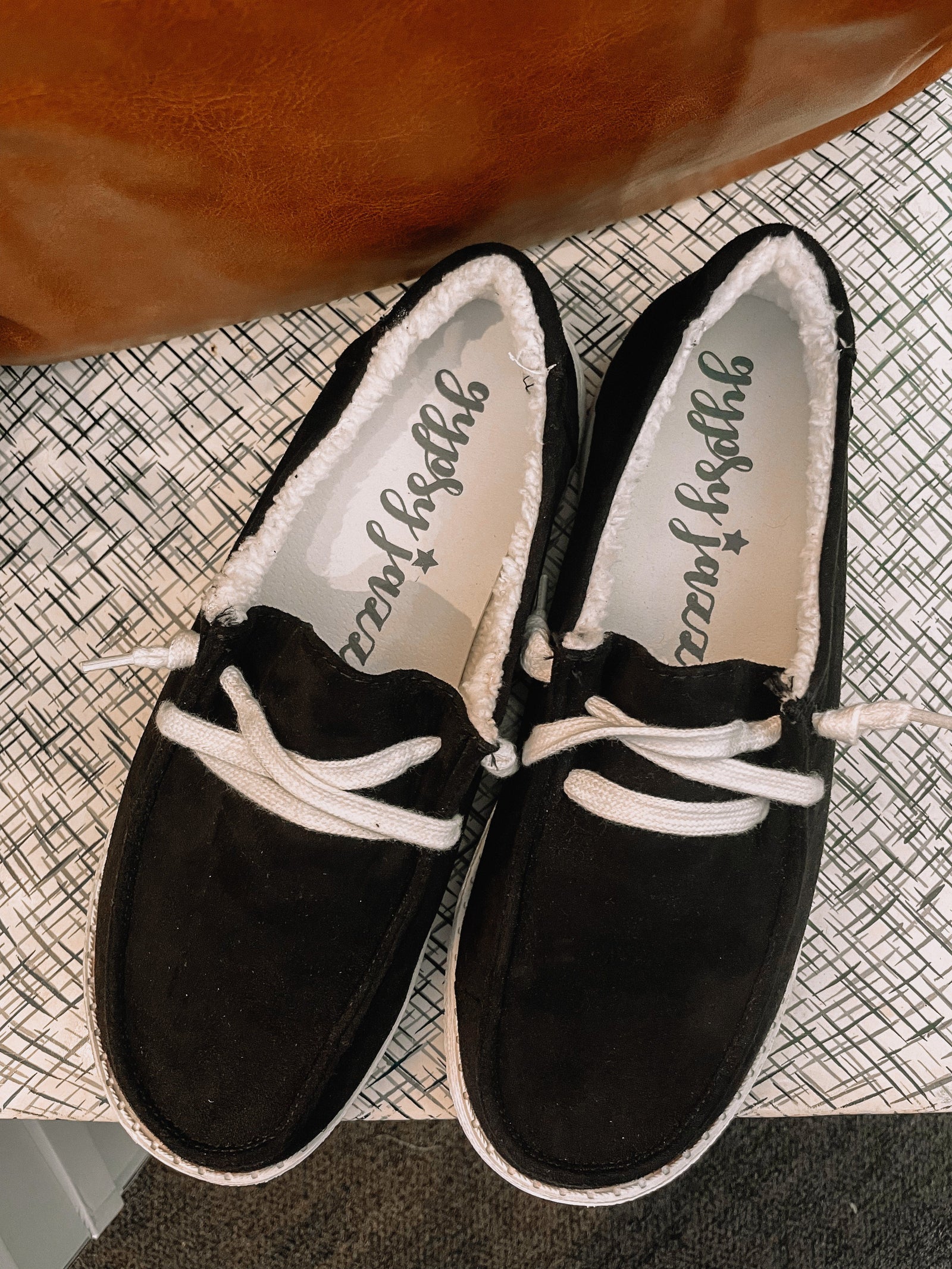 The Harley Black Fur Lined Sneakers Shoes Very G 