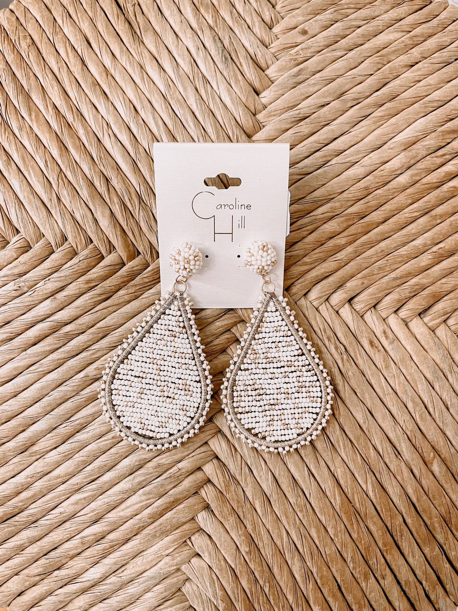 Maxine Beaded Drop Earring Jewelry Caroline Hill Ivory 