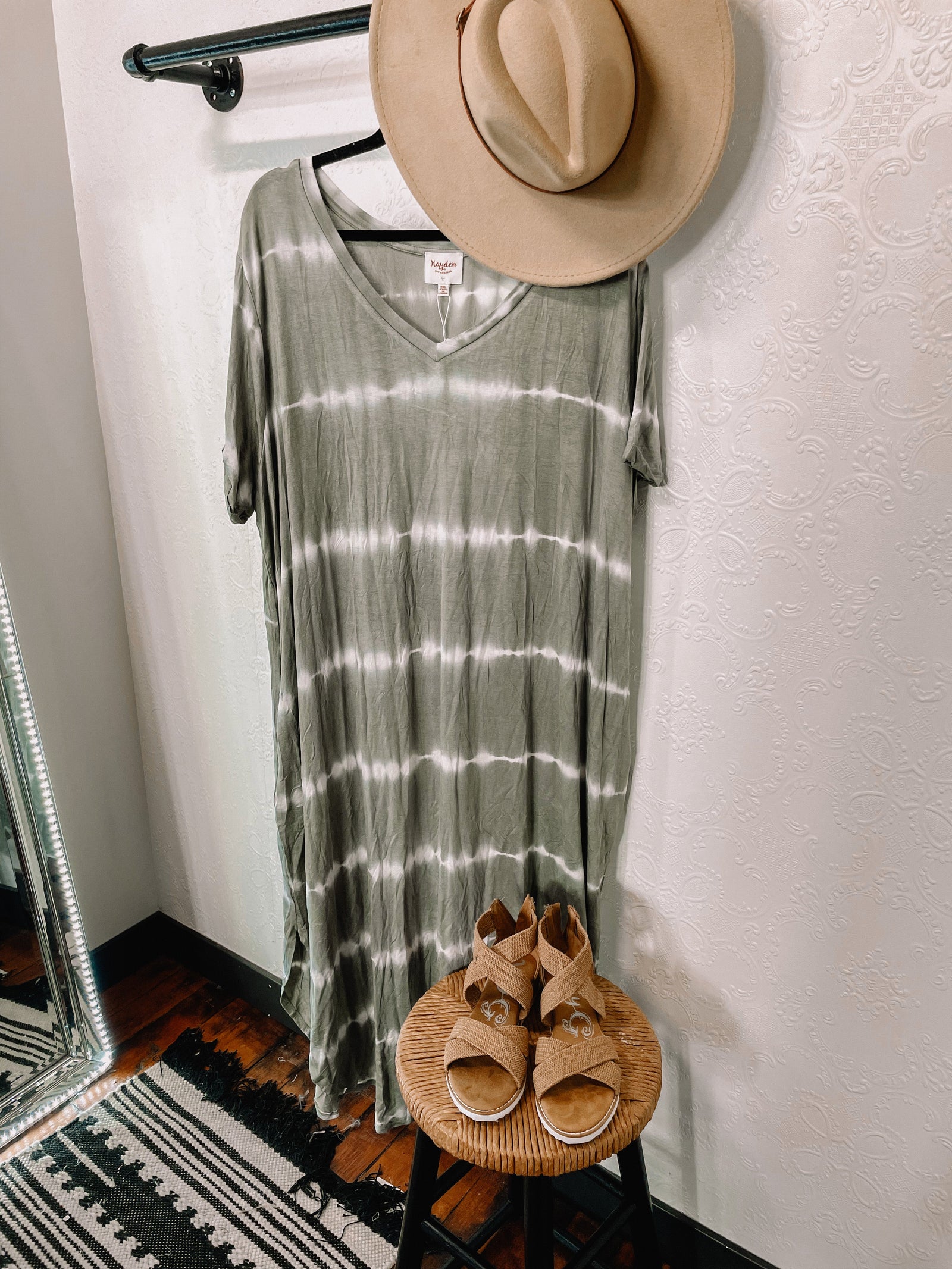 Olive Tie Dye Maxi Dress in Plus Dress Hayden Los Angeles 