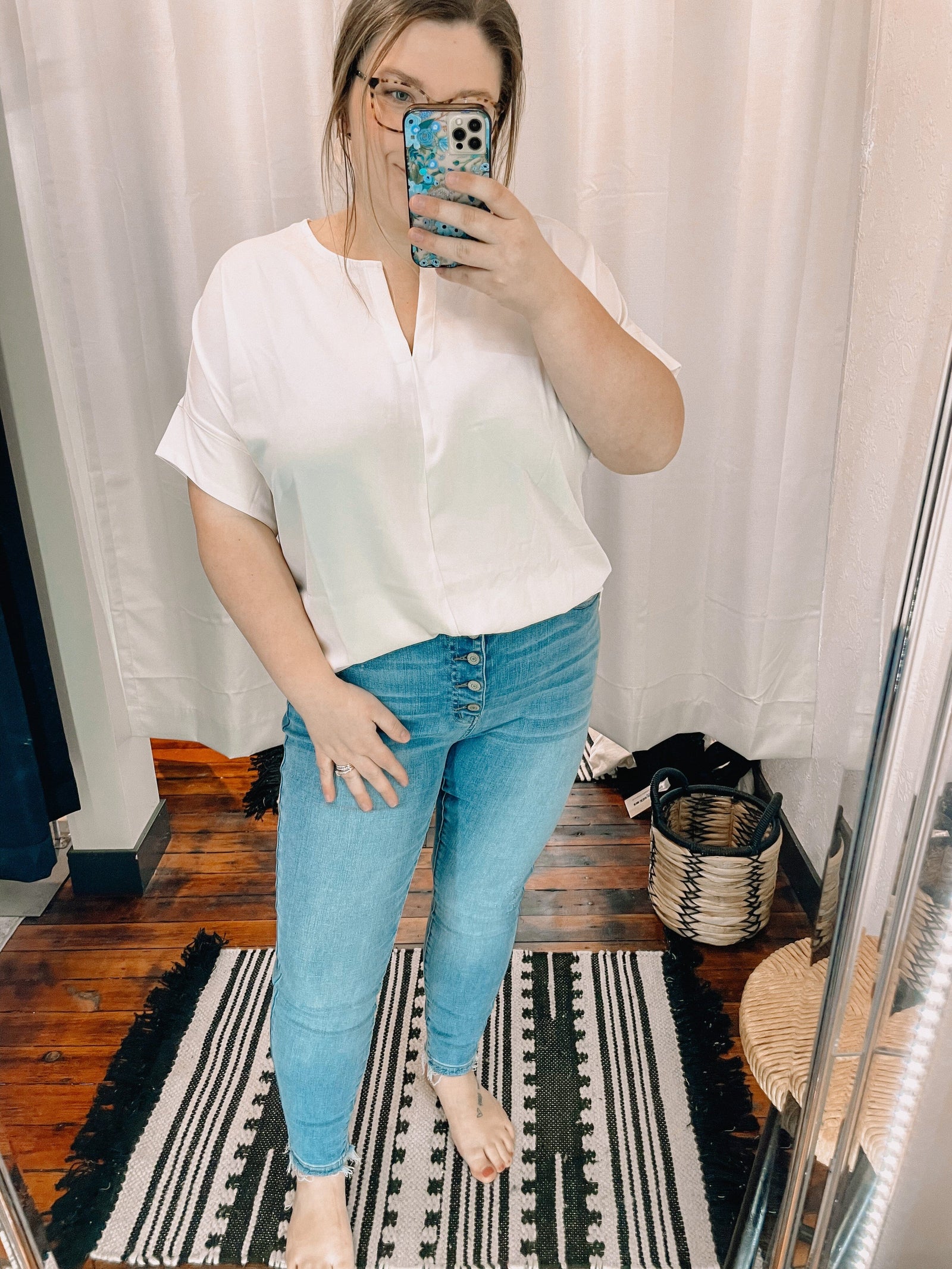 Cream V Neck Short Sleeve Blouse up to Plus Short sleeve Zenana 